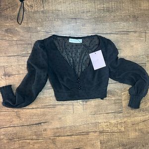 Black long sleeve going out top